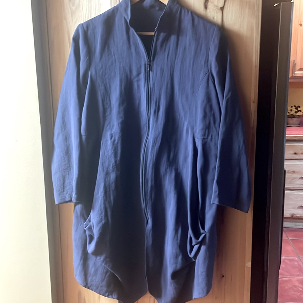 Fridaze‎ Navy Linen Zip Tunic Sz Small